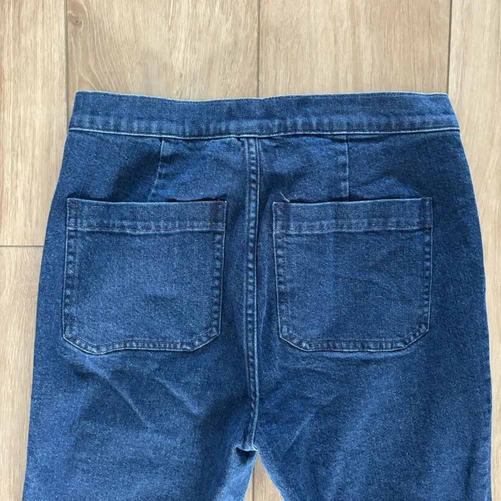 J.Crew Billie Demi Boot Crop Jeans 28 Dark Wash Sailor Button Old Money
